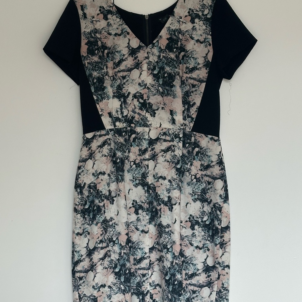 Floral Black and Cream Women's Dress